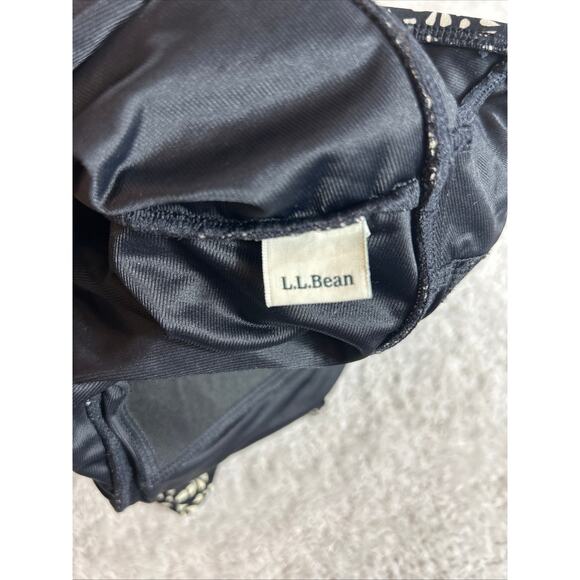 L.L. Bean Swim Dress Halter Adjustable Neck Size Large Swimsuit Black & Cream - Picture 4 of 10